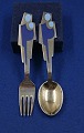 Michelsen Christmas spoon and frok 1962 of Danish 
gilt sterling silver