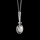 Bestik.dk presents: Bræmer-Jensen - Denmark. 14k White Gold Pendant with Pearl and Diamonds.