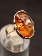 Sterling slv ring med rav