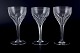 Glimma, Sweden. 
Three red wine 
glasses in 
crystal, ...