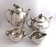 Lundin Antique 
presents: 
Cohr. 
Silver 
tableware 
(830), 
consisting of 
teapot, coffee 
pot, cream jug 
and sugar ...