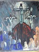 Maleri af Eigil 
Moe - Golgata 
scene 1959