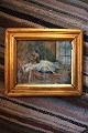 K&Co. presents: 
Antique, 
19th century 
colored etching 
of Faun & 
sleeping 
woman...