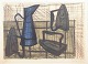 L'Art 
præsenterer: 
Bernard 
Buffet 
(1928–1999)
Kande og 
strygejern.
Litografi i 
farver.