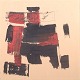 L'Art 
præsenterer: 
Hans Funch
Abstrakt 
komposition, 
1964.
Farvelitografi 
i sort og rød.
