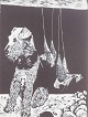 L'Art presents: 
Birthe 
Kronkvist (b. 
1946)
Color 
lithograph with 
dog and game.
1979.