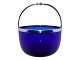 Antik K 
presents: 
Holmegaard
Blue glass 
sugar bowl with 
silver edge and 
handle