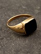 14 karat guld 
ring med onyx