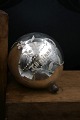 K&Co. presents: 
Swedish 
19th century 
memorial ball 
in Murcury 
silver Glass 
with painted 
flowers and 
writing "In ...
