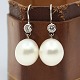 Antik 
Damgaard-
Lauritsen 
presents: 
Heinitz 
Leth; Pair of 
earrings with 
southsea pearls 
and diamonds, 
in 14k ...