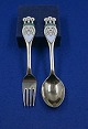 Antikkram 
presents: 
Michelsen 
set Christmas 
spoon and fork 
1959 of Danish 
gilt sterling 
silver