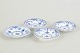 L'Art presents: Royal CopenhagenBlue Fluted Half Lace caviar dishes, set of 4, circa 1900.