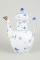 L'Art presents: Royal CopenhagenBlue Fluted Plain coffee pot with silver mount, circa 1920s.