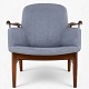 Roxy Klassik presents: Finn Juhl / Niels Vodder.NV 53 - Armchair in grey 'Alcantara' fabric with frame in ...