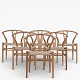 Roxy Klassik presents: Hans J. Wegner / Carl Hansen.CH 24 - Set of 6 dining chairs in elm with seats in ...