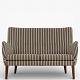 Roxy Klassik presents: Arne Vodder / Ivan Schlechter.AV 53/2 - 2-seater sofa in striped 'Savak' wool with ...