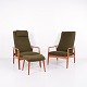Osted Antik & Design presents: A Pair of Lounge Chairs With Stool - Teak - Green Fabric - Alf Svensson - Fritz ...