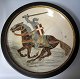 Pegasus – Kunst - Antik - Design presents: Fruit platter of painted clay with knight in armor, Monk, Holte, Denmark