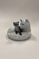 Danam Antik presents: Royal Copenhagen Motherly Love Figurine - Polar Fox with Cub No. 443