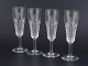 L'Art presents: French Crystal, Set of 4 Champagne Glasses.
