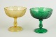 L'Art presents: Pair of pressed glass dessert bowls on foot.