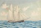 L'Art presents: C. Damm, ship painting depicting the two-masted schooner “Peder” from Svendborg.