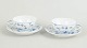 L'Art presents: Royal Copenhagen, Blue Fluted Plain tea cups with saucers, set of 2.