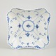 L'Art presents: Royal Copenhagen Blue Fluted Half Lace, square dish.