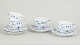 L'Art presents: Royal Copenhagen Blue Fluted Plain, set of four coffee cups with saucers.