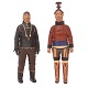 Aabenraa Antikvitetshandel presents: Johannes Kreutzmann, 1862-1940, pair of wood figures both signed. H: 39&45cm