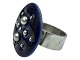 Antik K presents: Royal CopenhagenSterling silver ring with dark blue porcelain - Size 53