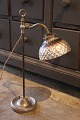 K&Co. presents: Old French Bureau table lamp in chrome with original lampshade in waffled Mercury Glass...