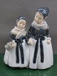 Antikkram presents: Royal Copenhagen Denmark, figurine No 1316, Pair of Amager Girls shopping.