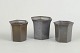 L'Art presents: Just Andersen, set of three small vases in disko metal.