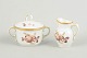 L'Art presents: Royal Copenhagen brown rose, creamer and sugar bowl.
