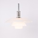 Osted Antik & Design presents: PH 4½-4 Pendant in White Opal Glass and Chrome, Poul Henningsen for Louis Poulsen