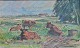 Pegasus – Kunst - Antik - Design presents: Holbak, Niels (1884 - 1954) Denmark: Cows in a field, West Jutland.
