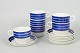L'Art presents: Stig Lindberg for Gustavsberg, Cordon Bleu set of six teacups with matching saucers.