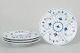 L'Art presents: Royal Copenhagen Blue Fluted Plain, set of four salad plates.