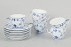 L'Art presents: Royal Copenhagen Blue Fluted Plain, set of six coffee cups with matching saucers.