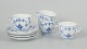 L'Art presents: Royal Copenhagen Blue Fluted Plain, set of four coffee cups with matching saucers.