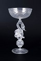 L'Art presents: Tobias Møhl, unique art glass goblet with serpent-form stem.