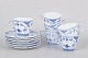 L'Art presents: Royal Copenhagen Blue Fluted Full Lace, set of six espresso cups with matching saucers.