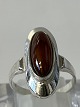 Antik Huset presents: Silver Ladies Ring with Brown StoneSize 53