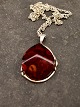 Middelfart Antik presents: Sterling silver pendant with amber