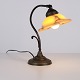 Osted Antik & Design presents: Antique Desk Lamp in Wrought Iron with Yellow Frosted Glass Shade in Art Nouveau ...