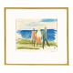 Aabenraa Antikvitetshandel presents: Jens Søndergaard, 1895-1957, drawing, chalk on paper. Three persons at the ...