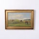 Osted Antik & Design presents: Painting “Horses in the Meadow” by Niels Christiansen in Gilt Frame
