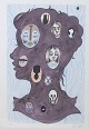 L'Art presents: Julie Nord, colour lithograph, listed Danish artist.
