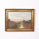Osted Antik & Design presents: Painting on Canvas Depicting a Path Leading to a Farmhouse and Landscape with ...